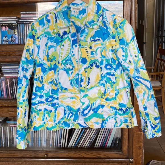 Patterned Coldwater Creek Fitted Cropped Jacket - Size P-Large - Picture 2 of 12